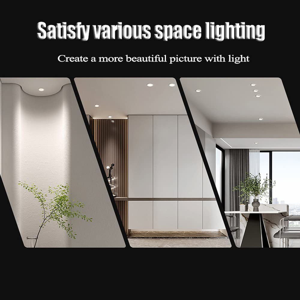 Reflektor LED, 3 szt. wpuszczane oświetlenie punktowe, listwa maskująca 5W, 7W, 10W, głębokie, antyodblaskowe, wpuszczane oświetlenie punktowe LED, oświetlenie wewnętrzne, oświetle
