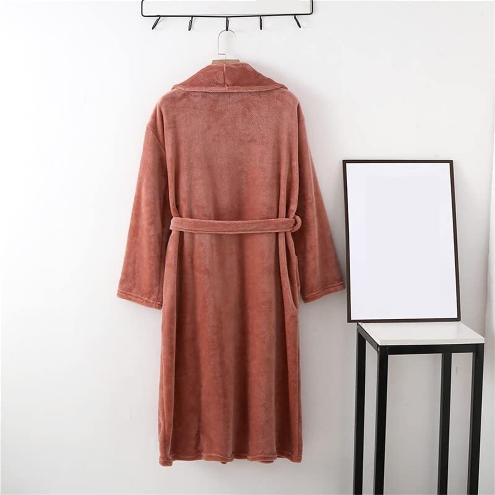 Albornoz Para Viajes Piscina Bata De Felpa Lana Unisex Suave Y Esponjosa Larga Con Bolsillos Albornoz Cálido Invierno Ropa De Dormir