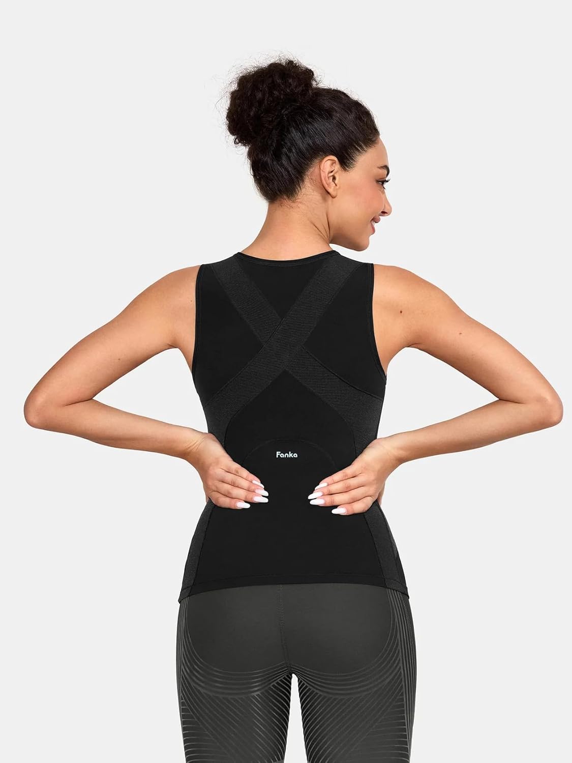 Fanka Powerband Resistance FlowX Tank Top for Women, Built-in Mesh, Core & Posture Support, Tummy Control - Image 2