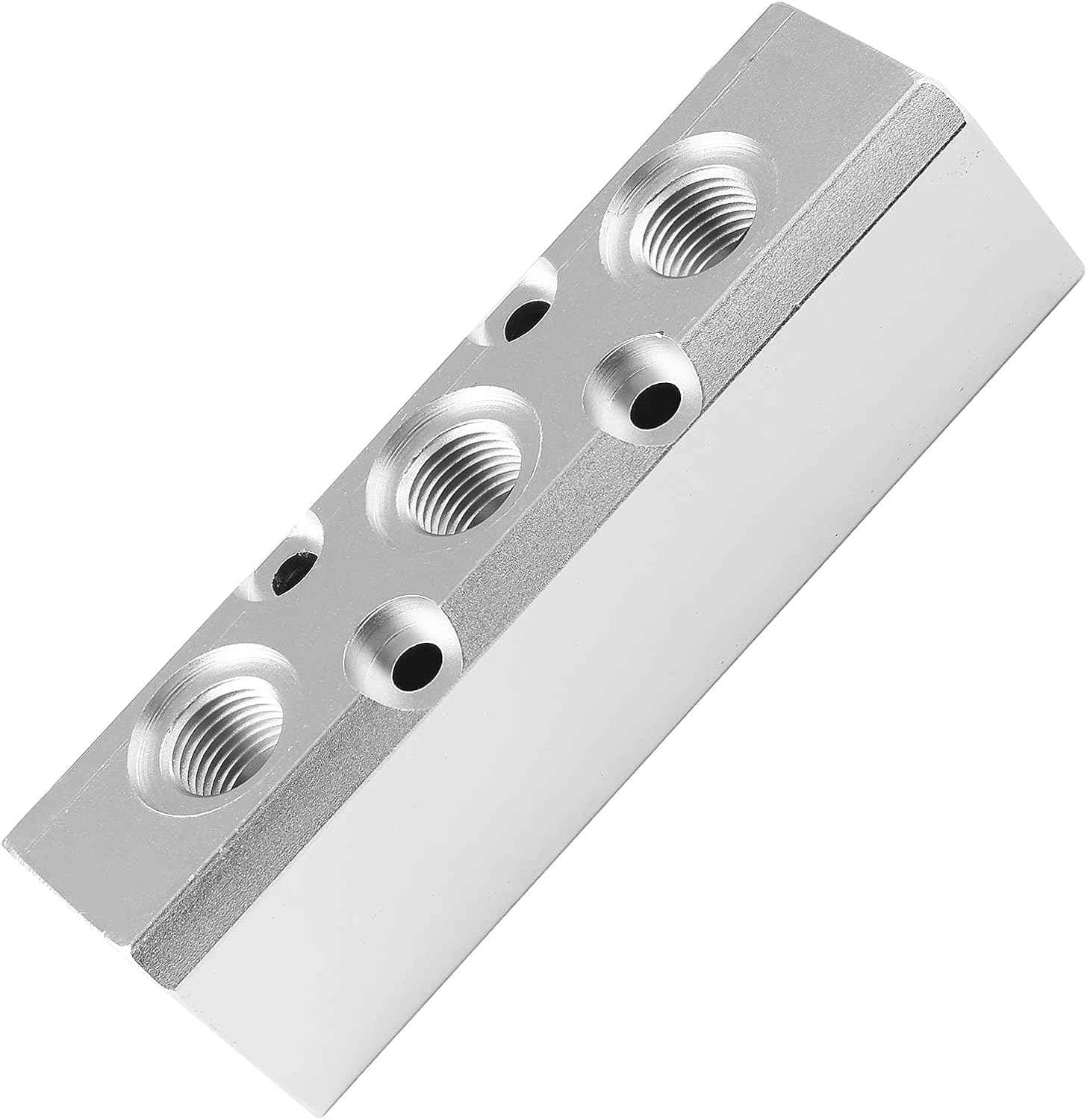 3 Way Pneumatic Manifold Air Distribution Block, Compressed Air Manifold Pneumatic Block, Air Coupler Fast Connector, Silver