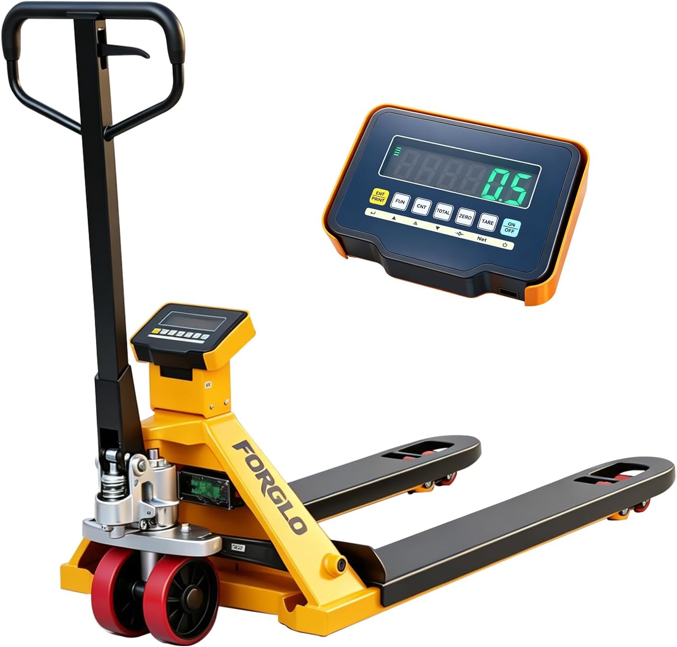 Pallet Jack Scale, 6600 lbs Capacity, 48"x 27" Forks, Lb/Kg Switchable, LCD Display, Manual Hydraulic Pallet Truck w/Electronic Scale for Warehouse, Shipping, Supermarket, Industrial