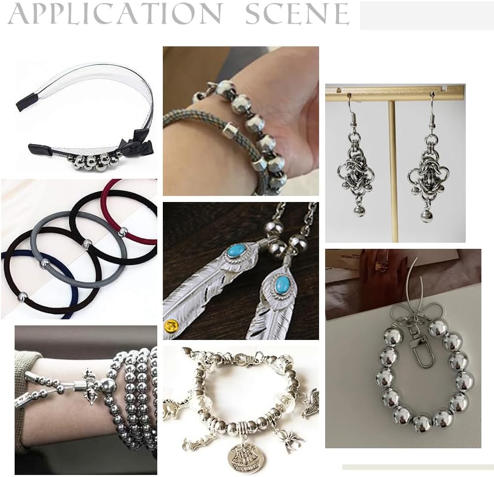 AHANDMAKER 25Pcs Stainless Steel European Beads 12mm Round Loose Charm Caps Beads Smooth Large Hole Loose Spacers Slide Charms for DIY Bracelet Necklace Craft Jewelry Making - Image 5