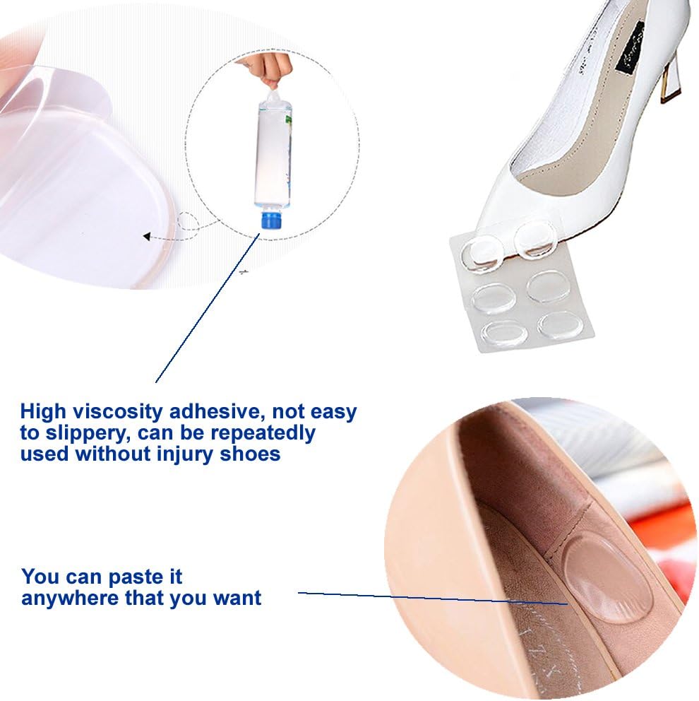 High Heel Pads (14 pcs) High Heel Inserts for Women, Heel Grips, Shoe Cushion Inserts Women, Heel Snugs, Shoe Pads for Women & Men - Blister Prevention Improve Shoes Too Big