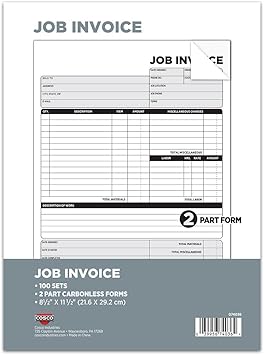 Amazon.com : COSCO Job Invoice Forms, 2-Part Carbonless, for Service ...