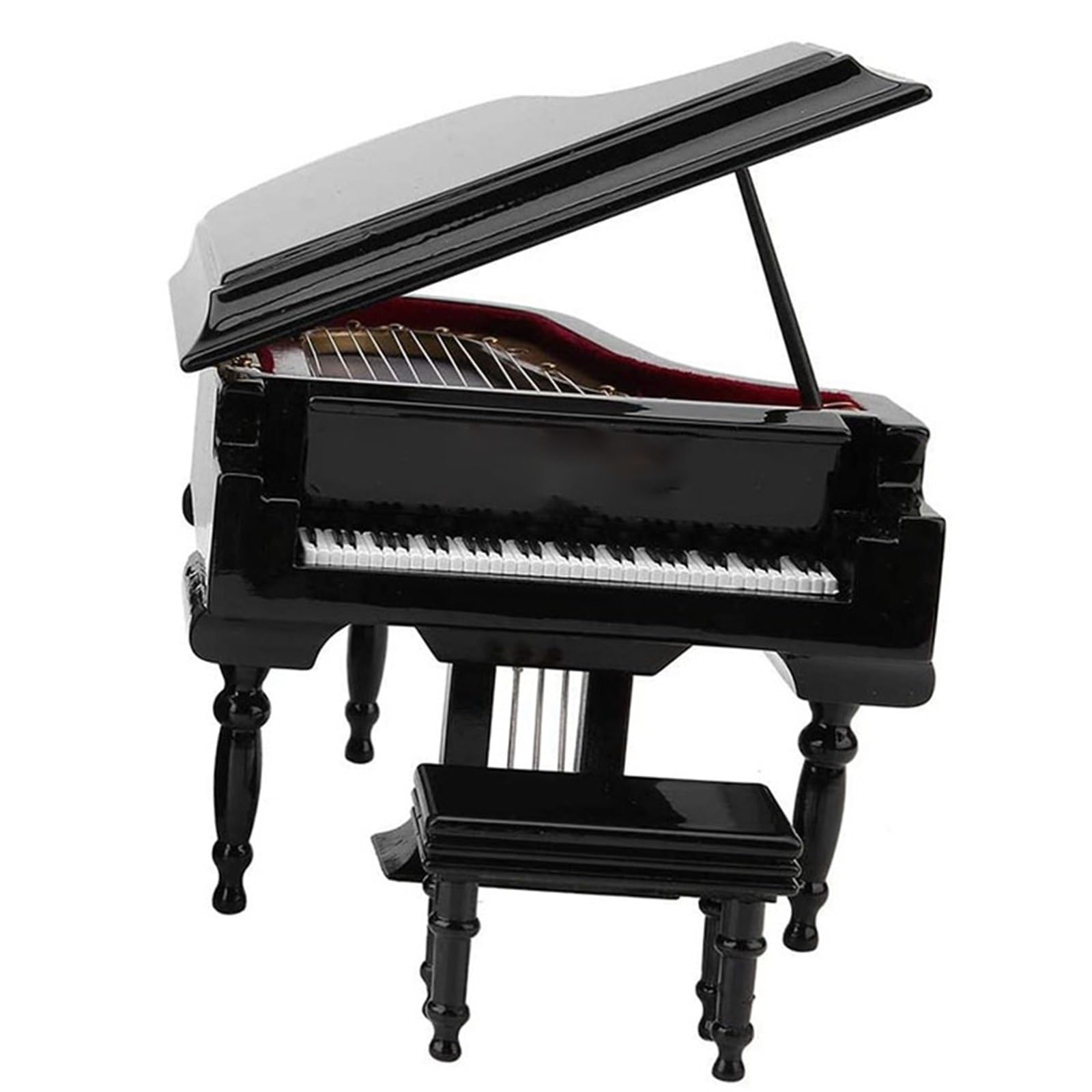 Ozdoby na instrumenty muzyczne Miniaturowy zestaw fortepianu koncertowego ozdoby instrumentów muzycznych z krzesłem do dekoracji domu kolor czarny
