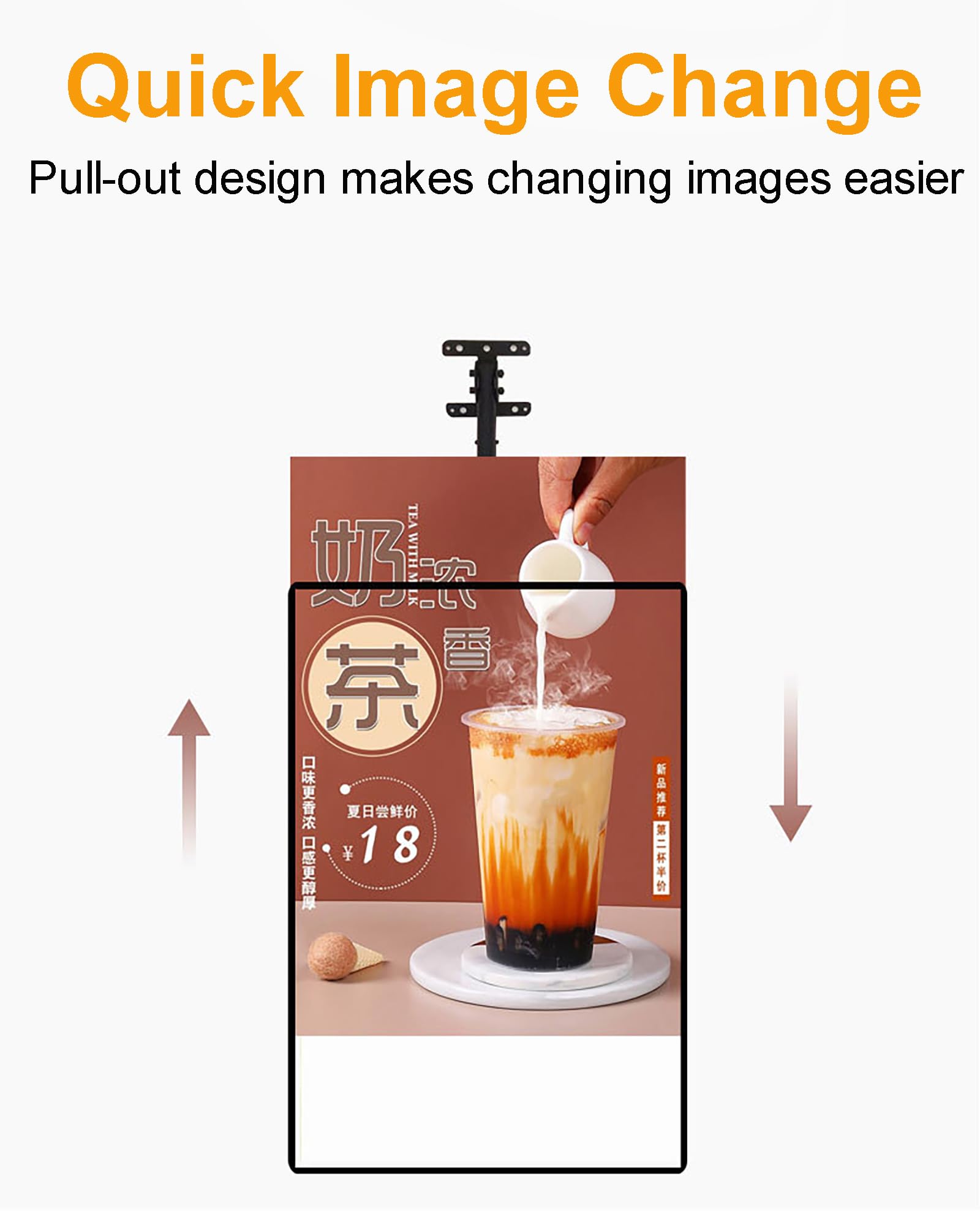 Pannello Luminoso per Poster di Ristoranti, Display LED Ultrasottile Sospeso, Pannello Pubblicitario Retroilluminato, Display Retroilluminato a Risparmio Energetico 1PC 43.5 * 60cm