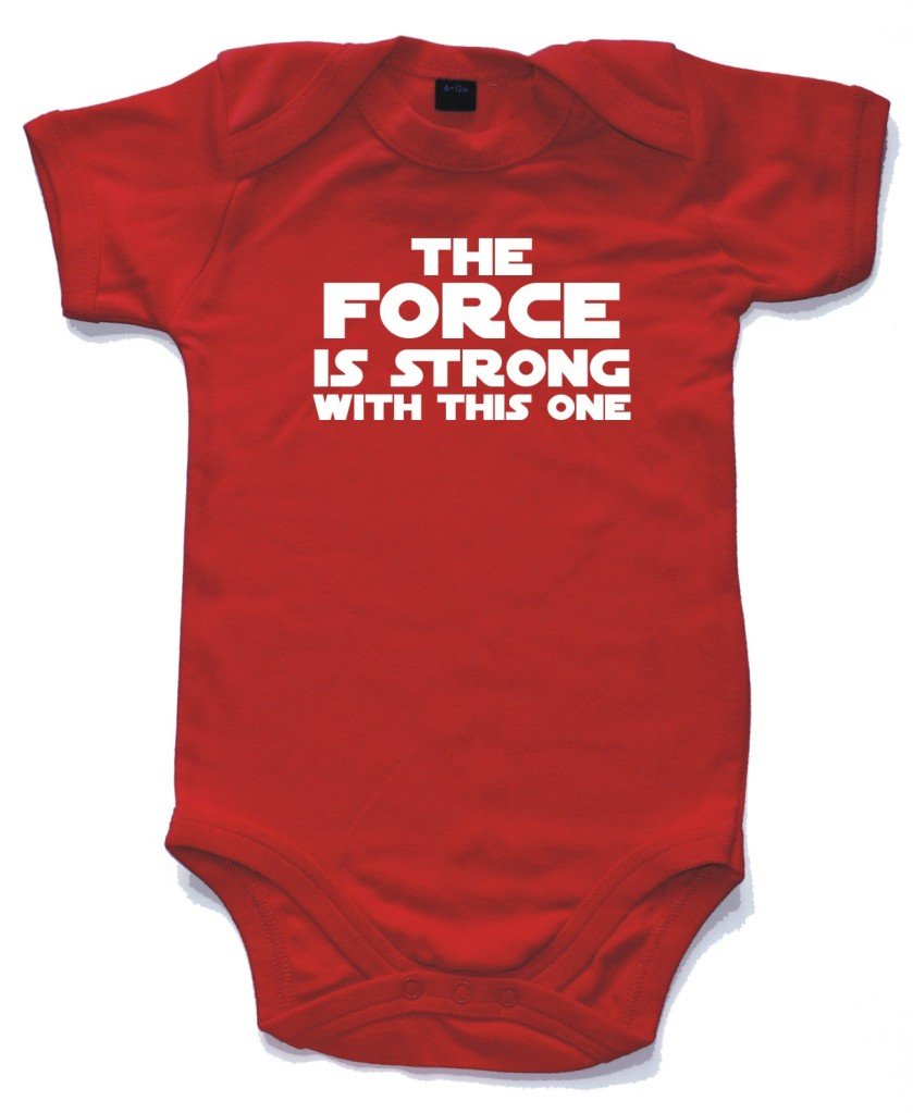 Naughtees The Force is strong with this one babygrow onesie red 0-3 months