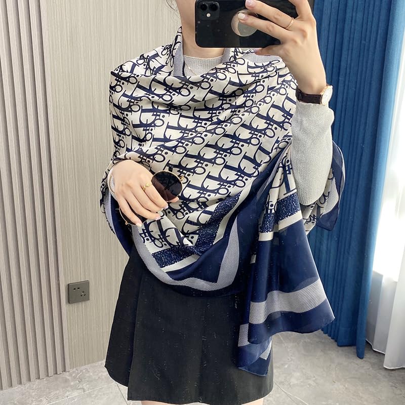 Image of MALINA Women's Polyester Silk Satin Stole Scarf - Soft Lightweight Fashion Wrap, Elegant Floral & Gradient Design, summer stole,Scarf For Women,Premium Stole,Large Size 180x90 cm'