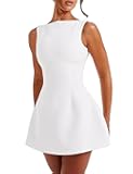 Women's Summer Sexy Sleeveless Zipper Mock Neck Slim Fit A-line Mini Dress Bodycon Party Club Dress for Women