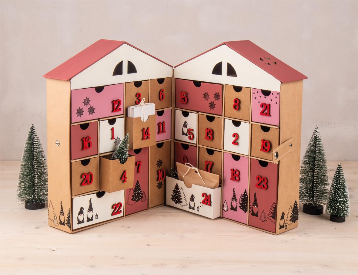 EKKONG Calendrier De L Avent, 24 Noel Calendrier Sacs En Papier