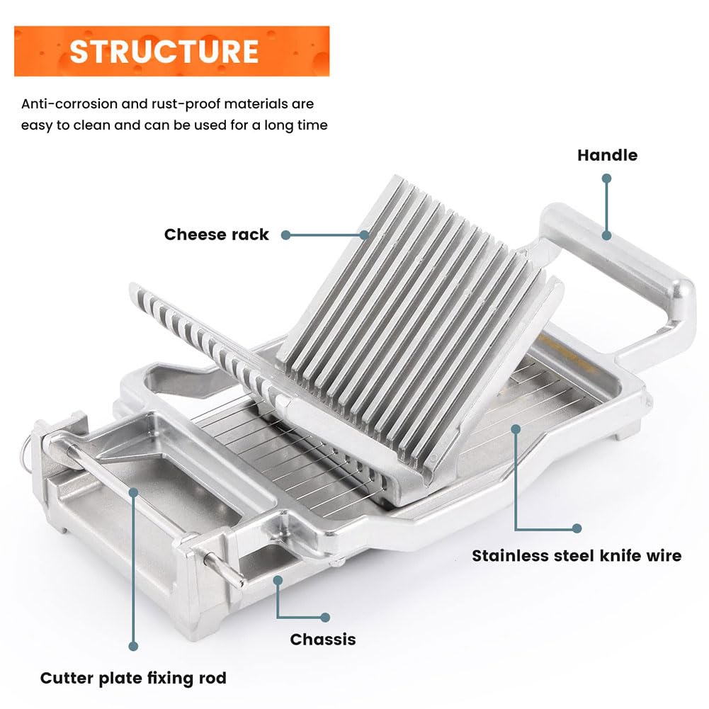 Gewerbliche Käse- Und Brotschneidemaschine, Manueller Käseschneider (1 cm & 2 cm), Küchenbackutensilien Aus Edelstahl Für Käse, Butter, Toast Und Aufschnitt (10 Mm).20mm