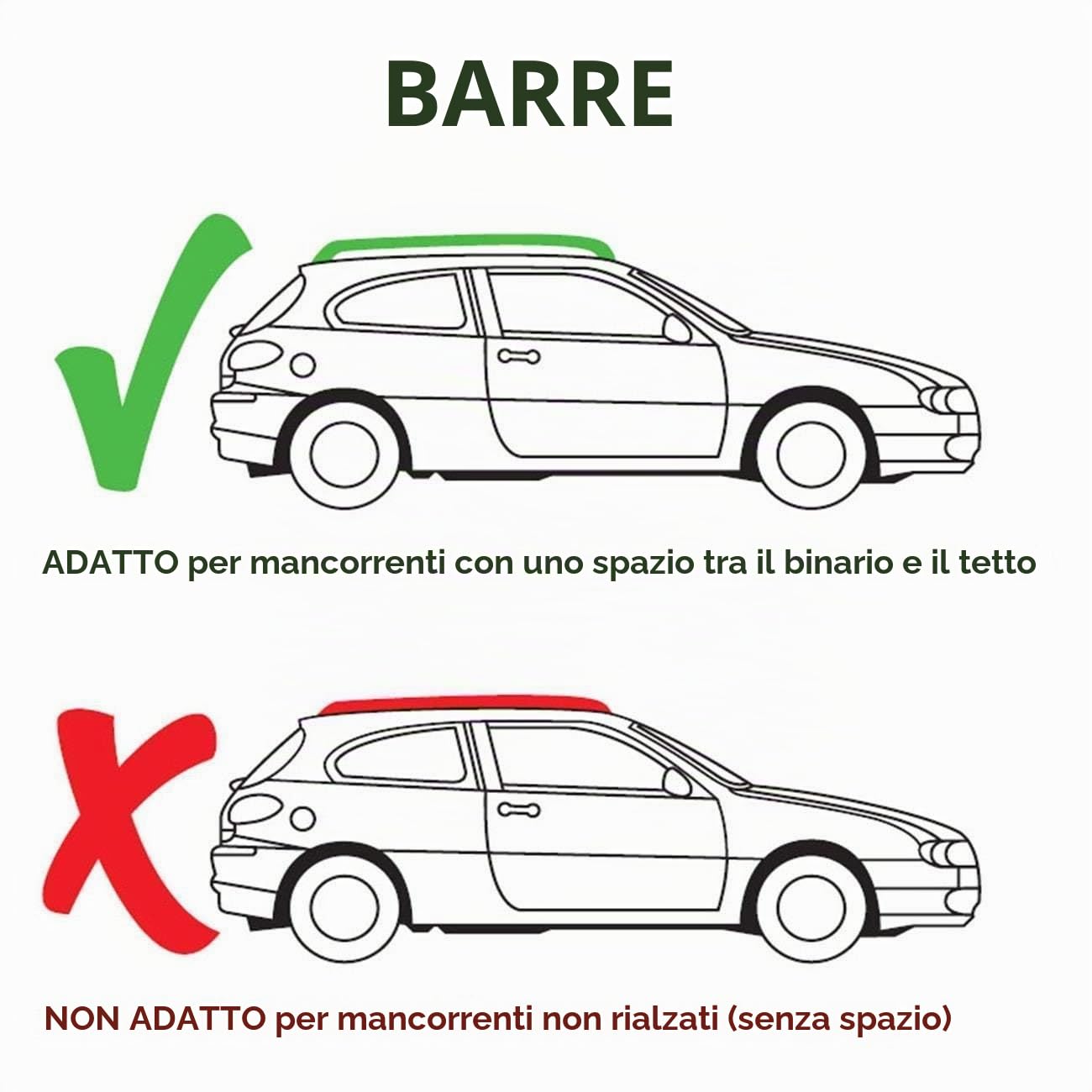 Summit SUM-003 Barre da tetto semi universali (coppia di) per adattarsi alle auto con binari di scorrimento, alluminio 1,35 m di lunghezza, set di 2
