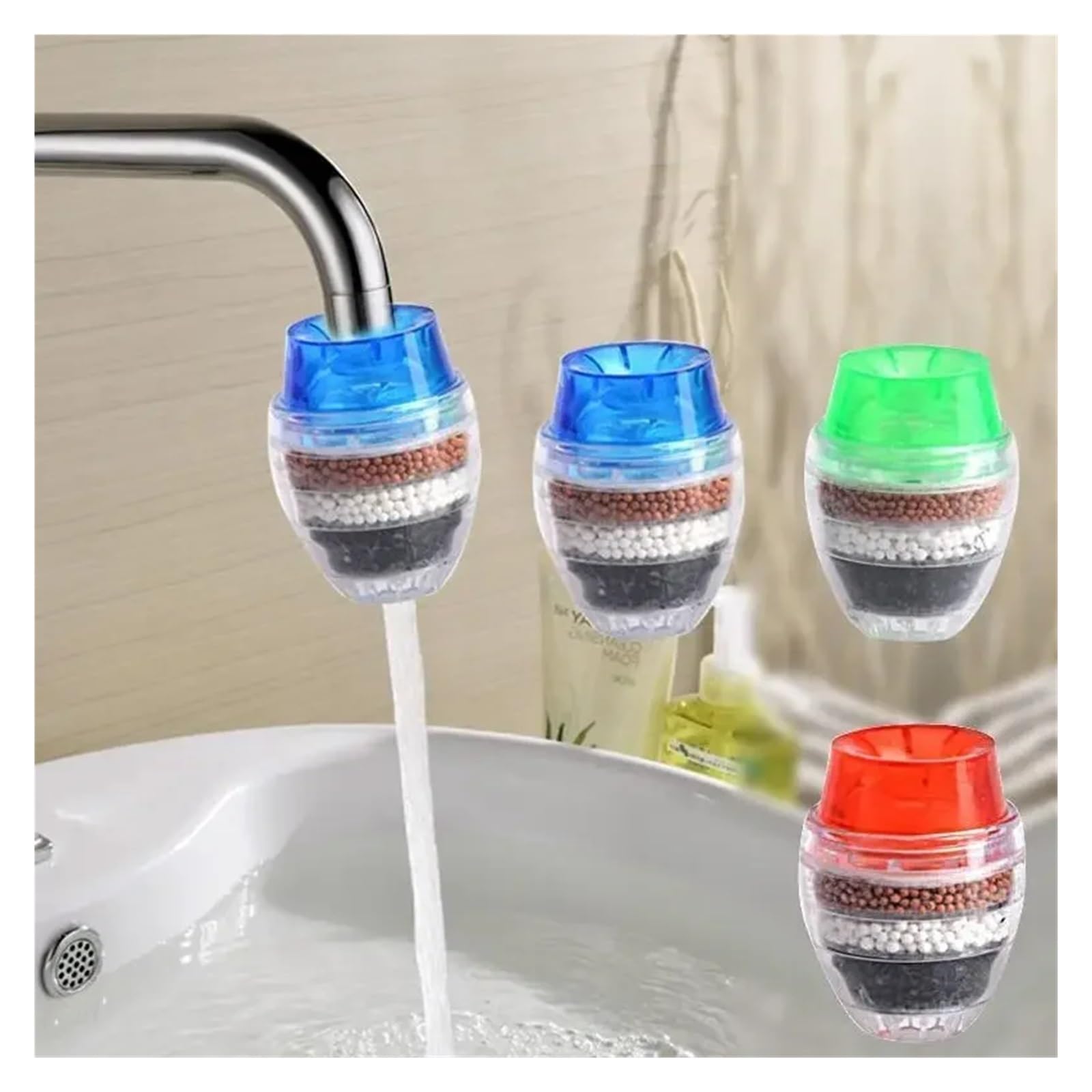 VNJUGF Küchenarmatur Wasserhahn Wasserreiniger Wohnaccessoires Wasserreiniger Filter Aktivkohle Wasserreiniger Filtration wanglan(rot)