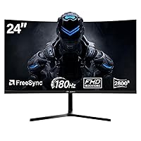 CRUA Monitor Curvo Gaming 24 Pollici, FHD 1080P