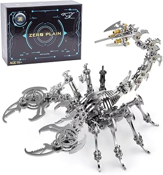 3D Metal Puzzle Model Kit DIY 3D Puzzle Mechanical Scorpion Model 200 Pieces Steampunk Metal 3D Model DIY Ornament for Adults Steel
