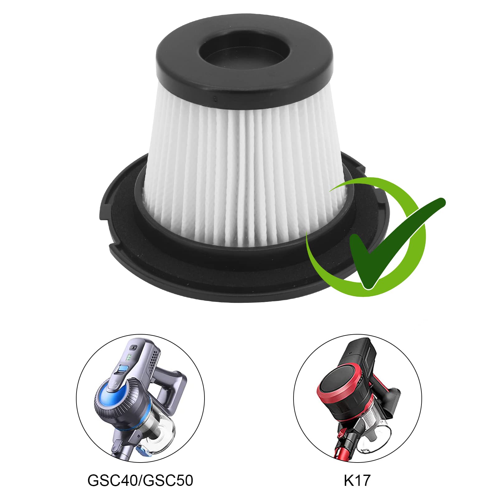 Wasbare HEPA-stofzuigerset, voor SunSare X7A-US en Fieety voor