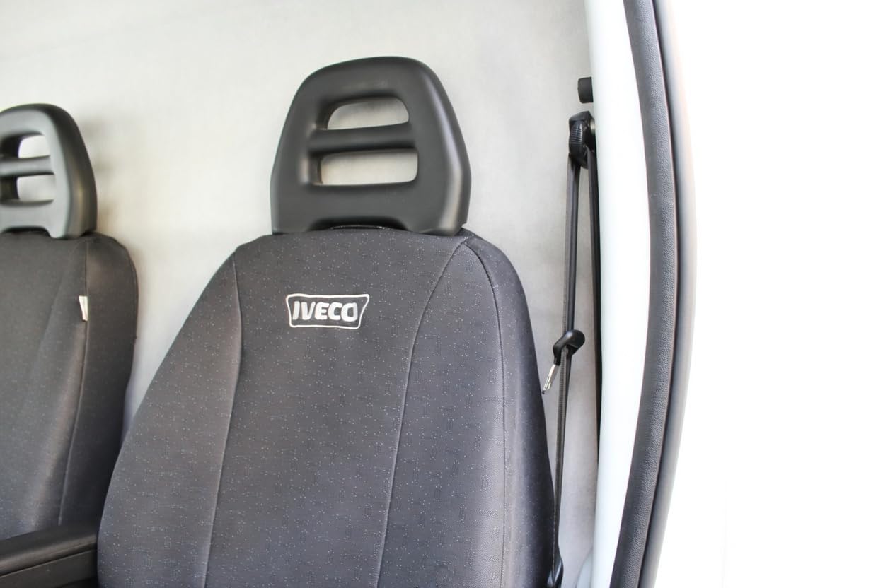 Italfodere - Coprisedili in Tessuto Accoppiato Antracite Compatibili con Iveco Daily IV dal 2014> - 3 Posti - Accessori Auto Interni - Resistenti - Comfort e Protezione Totale - Facili da Installare