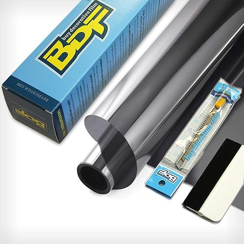 Miniatura 2 de BDF 1SBK - Película de privacidad diurna no adhesiva unidireccional con adherencia estática para ventana, rechazo de calor, color plateado y negro,