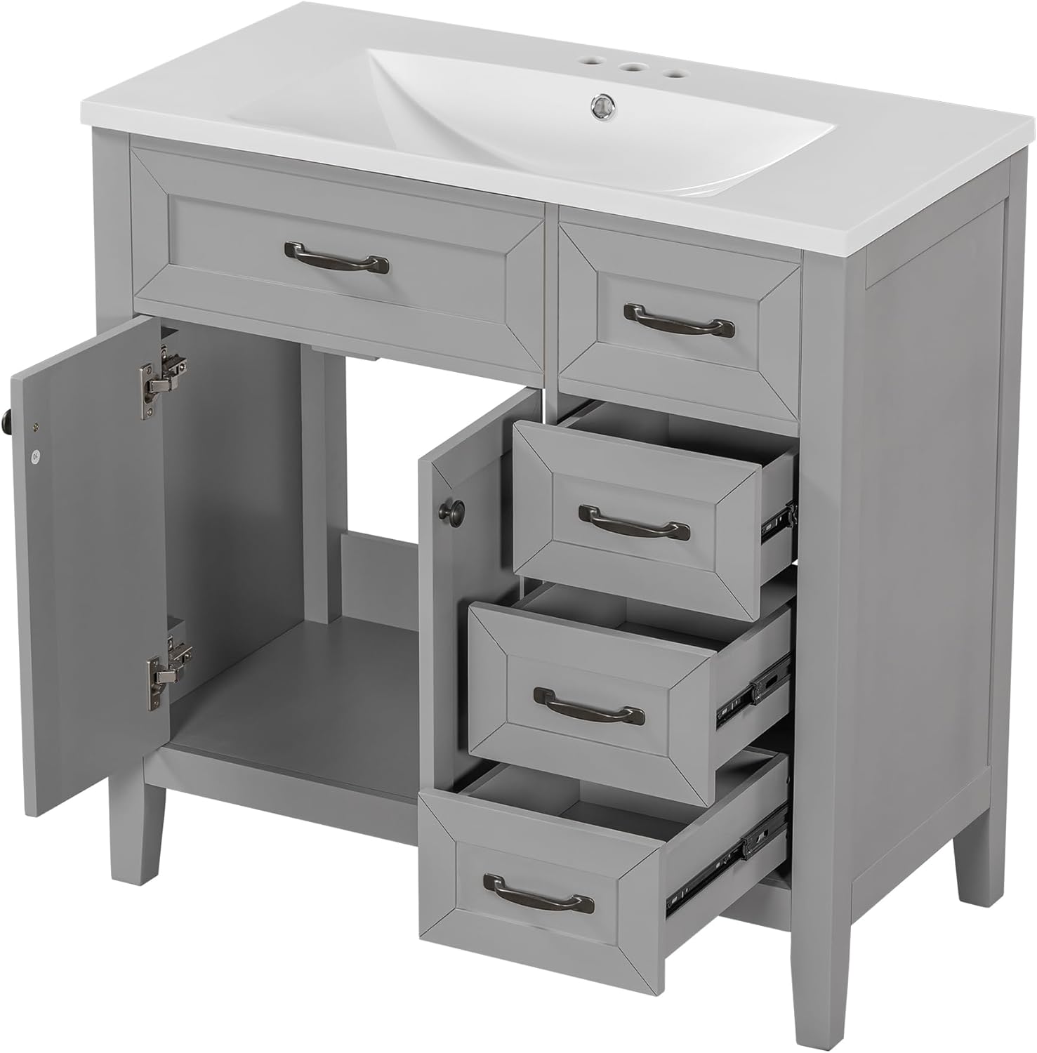 Amazon.com: TABBC 36Inch Bathroom Vanity Combo with Doors and Drawer ...
