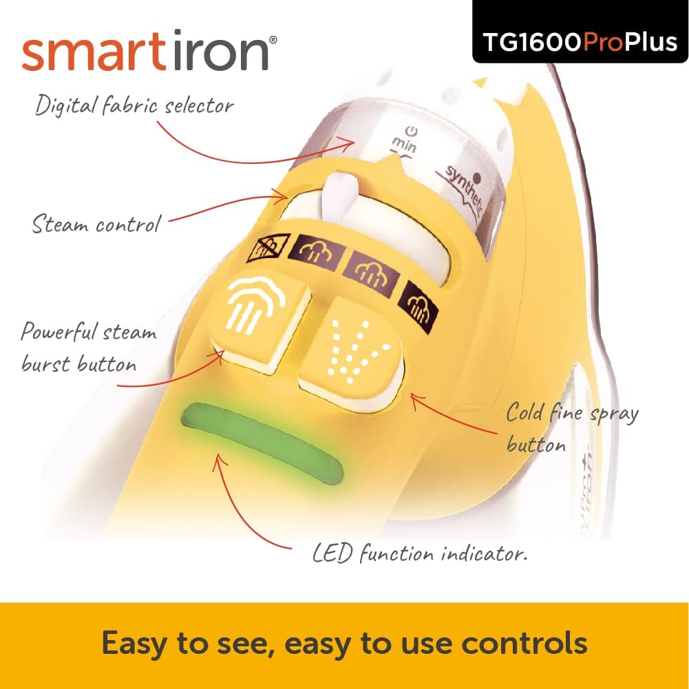 Oliso TG1600 Pro Plus 1800 Watt SmartIron with Auto Lift & Oliso Solemate Silicone Iron Soleplate Protector for TG Series Irons, Yellow