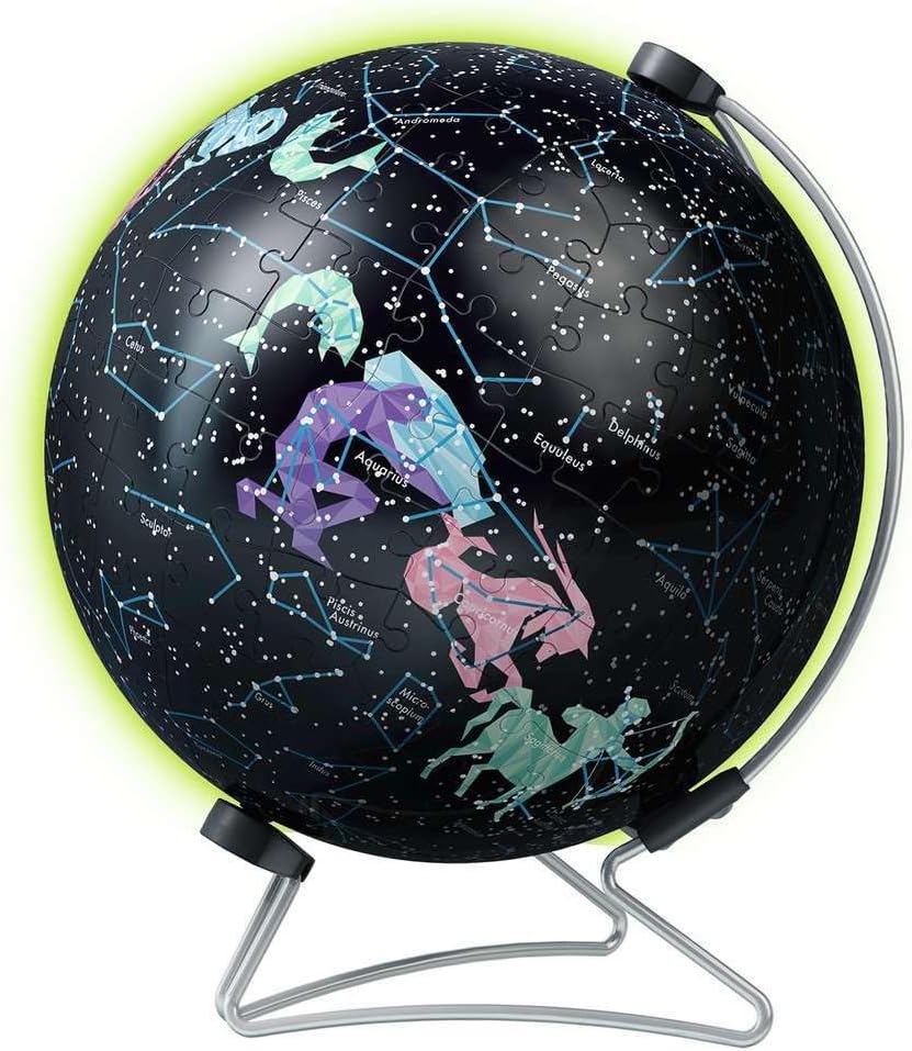 Ravensburger Puzzle-Ball Starglobe with Glow-in-The-Dark Edition: 180 Piece 3D Jigsaw Puzzle for Kids 11544 - Easy Click Technology Means Pieces Fit Together Perfectly