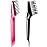 Yaomiao 2 Pcs Hair Brush Cleaner Tool 2-in-1, Black and Pink Hairbrush Cleaner for Removing Hair Dust, Mini Comb for Removing Dirt, Home Salon Use