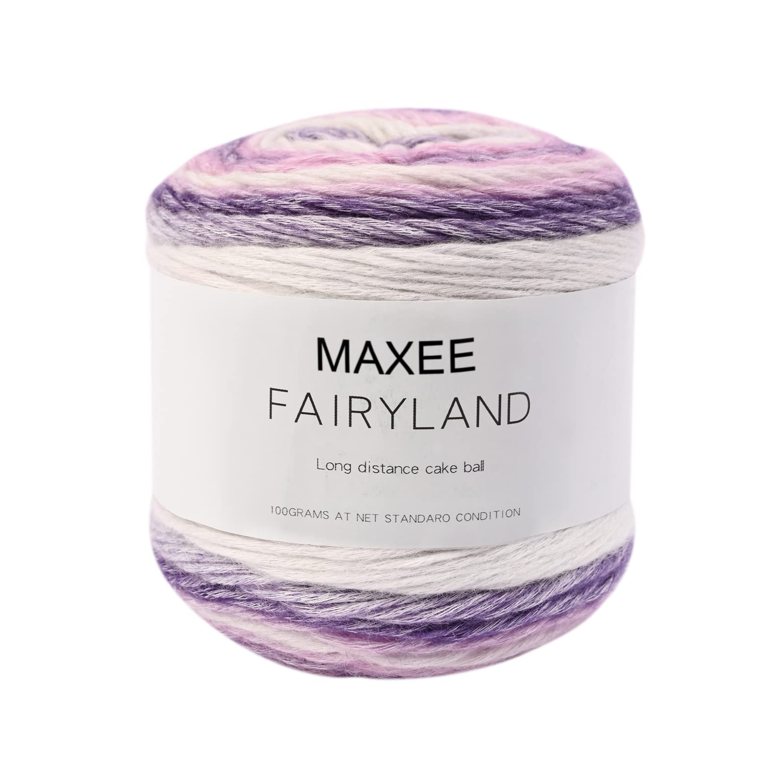 Maxee Farbverlaufsgarn, 100g 250 Meter Cupcake Bobbel, Regenbogenstreifen, Mehrfarbiges Gradient Häkelgarn, Häkeln Baumwoll Strickgarn, zum Pullover, Hüte, Mütze, Schal, Decke