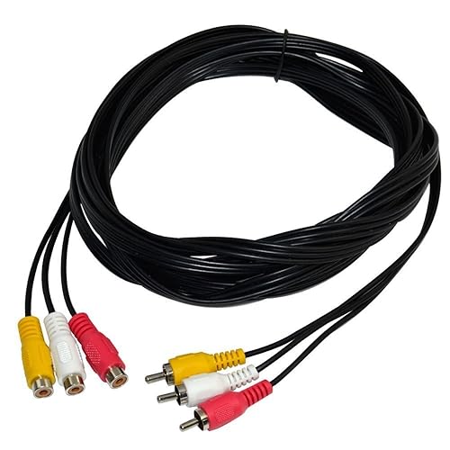 Vista 6 de MagicW 5 pies 3 RCA macho a 3 RCA hembra Audio Video Extensión Cable 3RCA macho a hembra Audio Compuesto Extensión Video Cable DVD AV TV Reino Unido