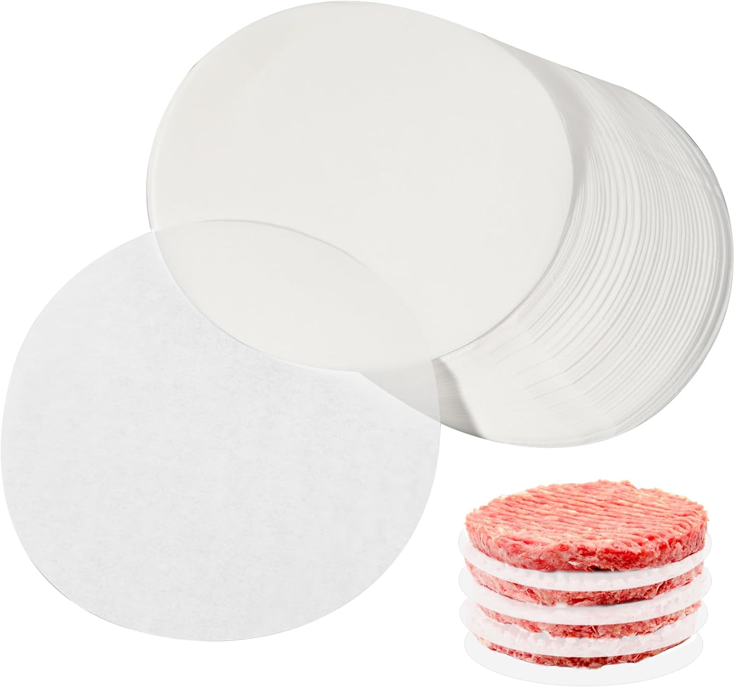 Mabor 500Pcs 4.5Inch Hamburger Patty Paper, Round Burger Patty Paper Sheets