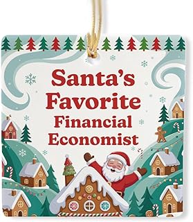 Santa's Favorite Financial Economist Ornament, for Coworker Market Economist Employee Economic Party Decoration, New Year Gifts, Xmas Square Ornament for Men Women