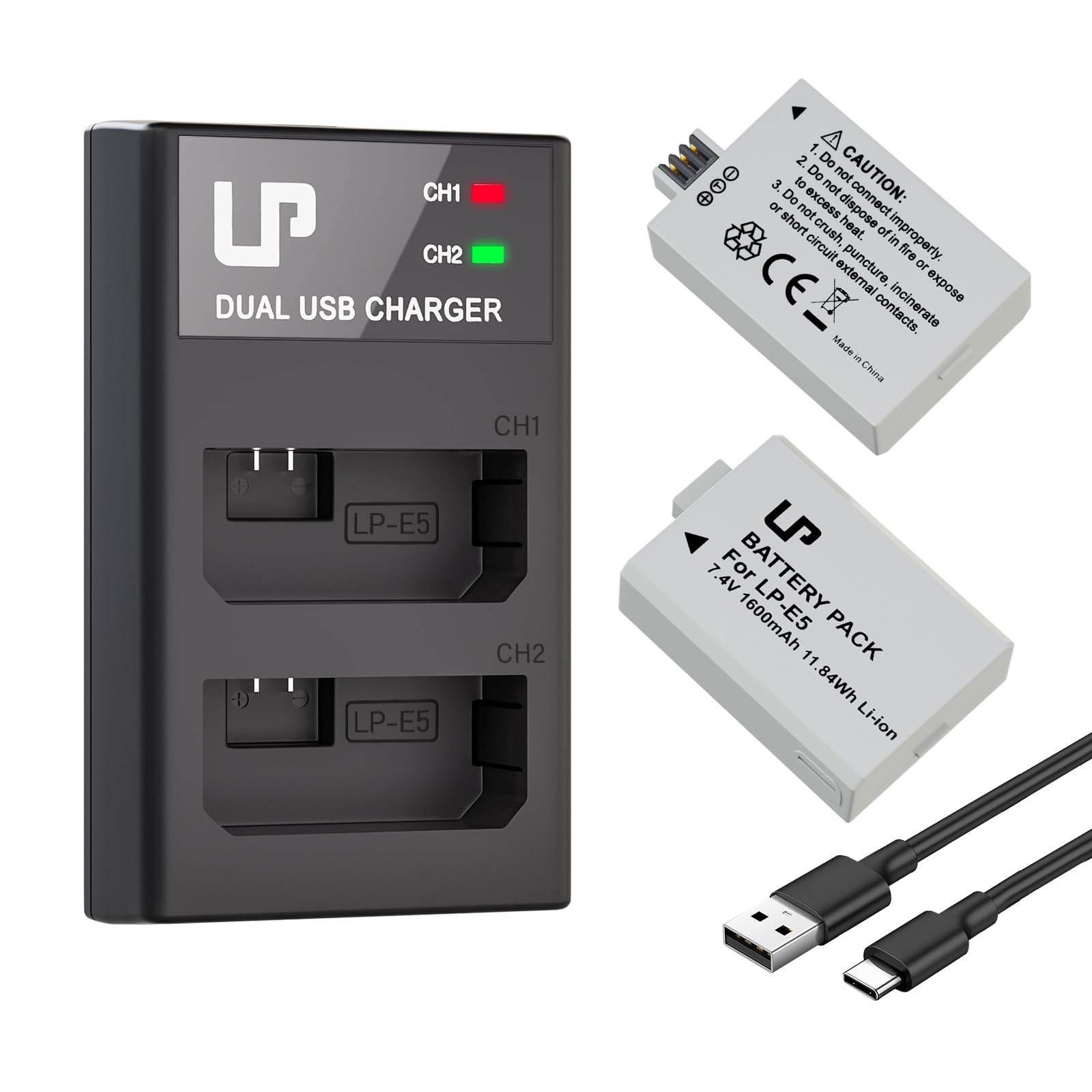 ENEGON 2 baterías Recargables de Iones de Litio LP-E6NH para EOS R, R5