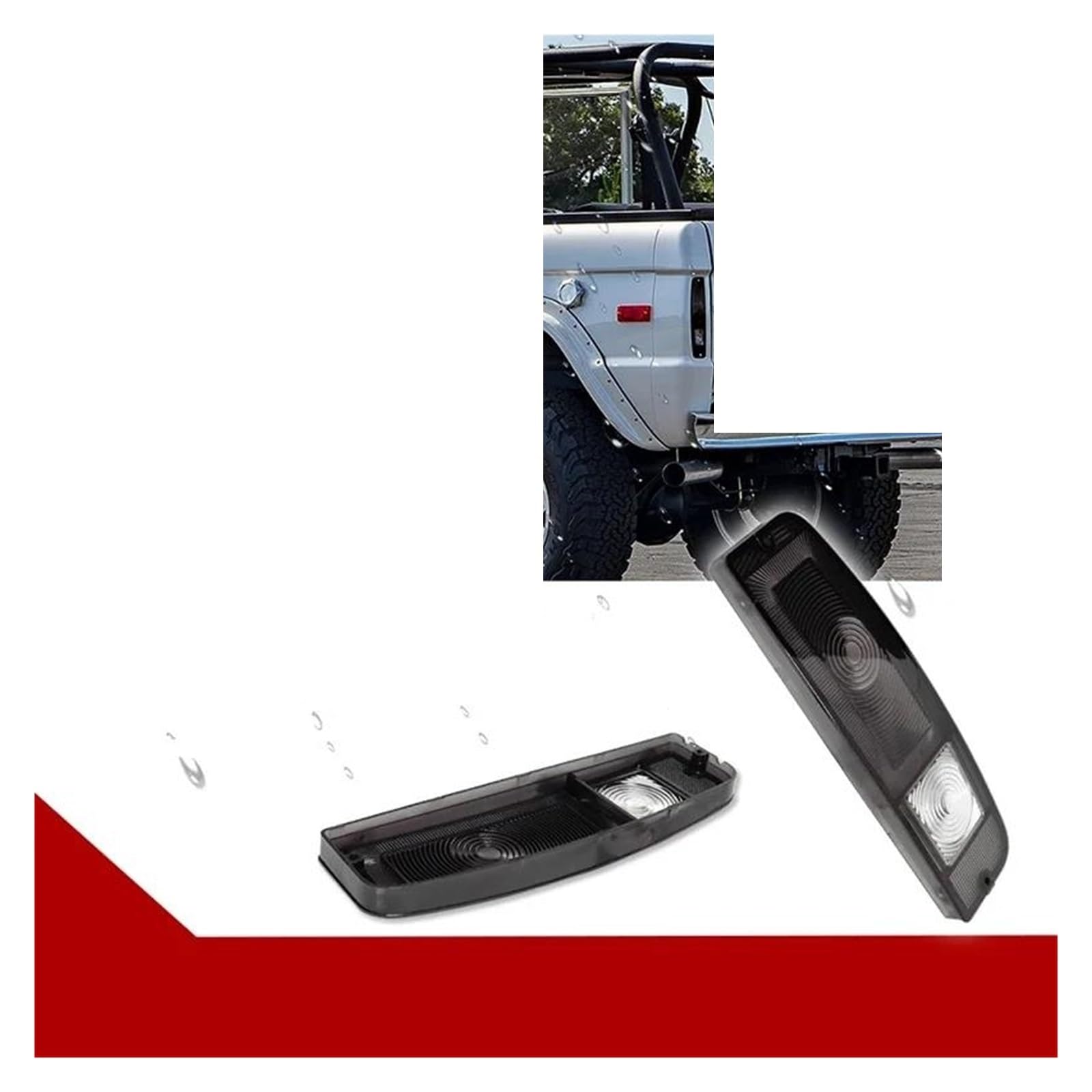 Retrovisor luces indicadoras Para Ford Para Bronco Styleside F100/250/350 CAMIÓN y Econoline E100/200/300 Cubiertas luces traseras coche Sin bombilla/casquillo Luz espejo retrovisor(Rojo)