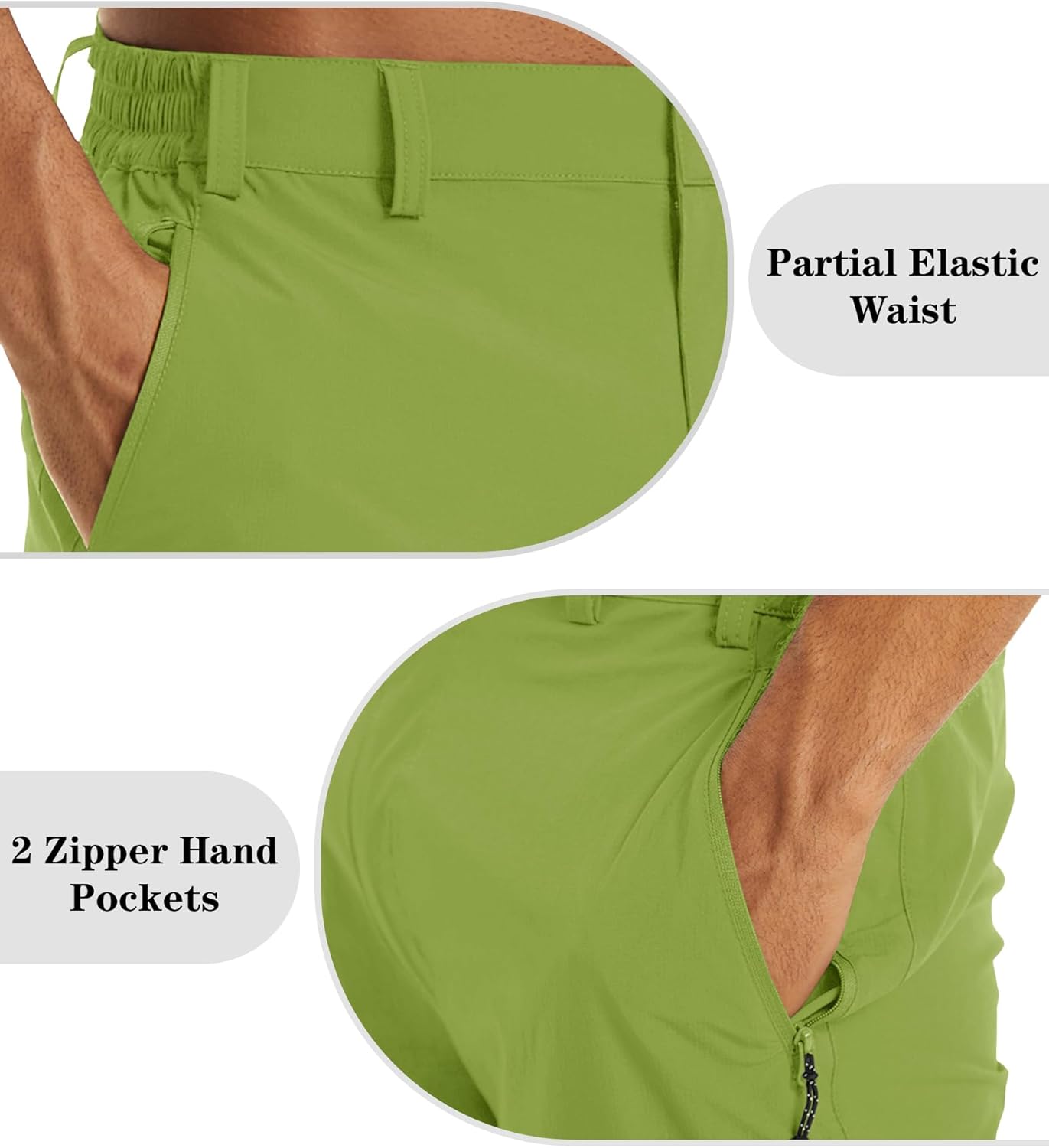 EKLENTSON Men's Workout Shorts Quick Dry Gym Hiking Shorts Zipper Pockets Lightweight Athletic 3/4 Capri Pants for Men