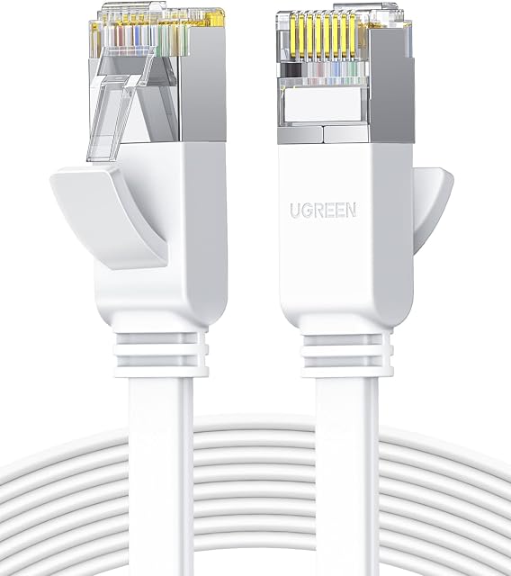 UGREEN Câble Ethernet 16FT, Plat RJ45 LAN Gigabit CAT 6 Câble réseau, cœur en cuivre pur haute vitesse 1000Mbps pour 250Mhz/s Câble Internet par câble pour PS5, PS4, Xbox One, Modem, Routeur