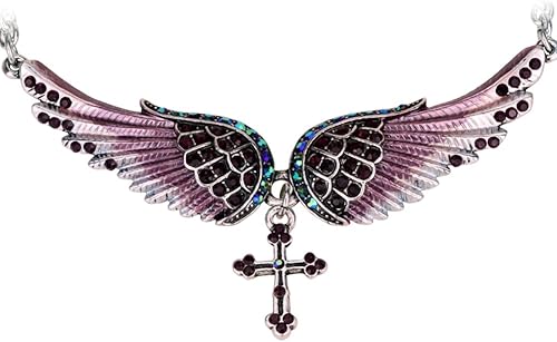 Miniatura 2 de Jewelry - Gargantilla con colgante de alas de ángel de la guarda, 18 + 2 pulgadas