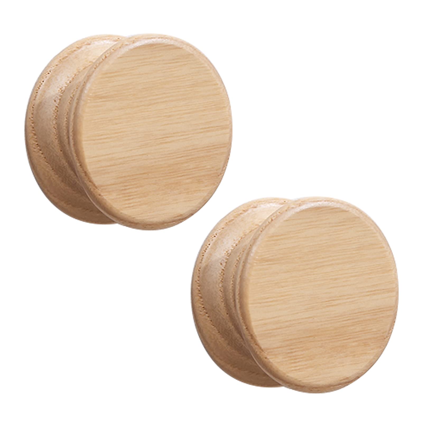 2 stuks deurknoppen voor kinderen, zelfklevende meubelgrepen, houten handvat, kastknopen, houten lade, knop voor kasten, binnendeuren, keuken, woonkamer, geen stansen trekgrepen (40 mm, D