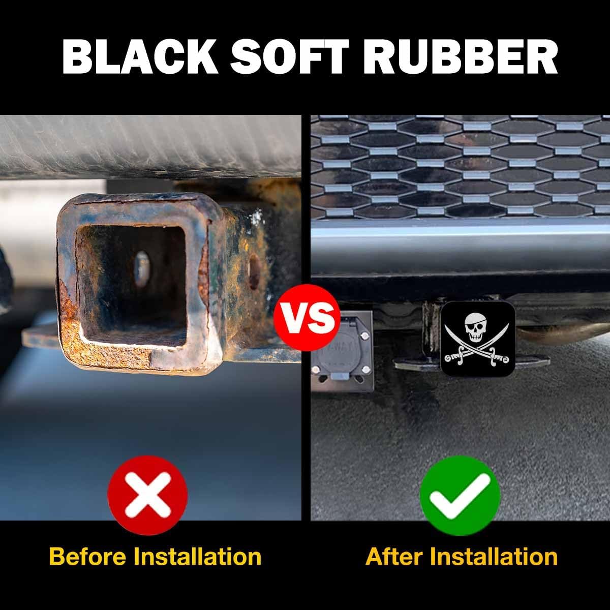 Trailer Hitch Cover for 2" Receivers Jolly Roger Pirate Flag, Skull with Crossed Bones Receiver Tube Hitch Plug Towing Hitch Covers Truck Hitch Accessories for Sedans Cars SUVs