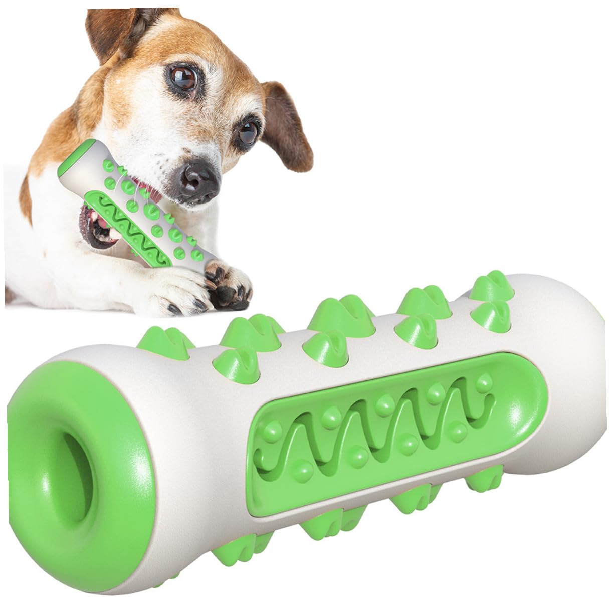 VICASKY 3 Pezzi Giocattoli da Masticare per Cani in Tpr Resistente Bastoncini Dentali Indistruttibili per Pulizia Denti e Allevia Ansia Osso Blu Verde Giallo per Cuccioli e Cani Adulti
