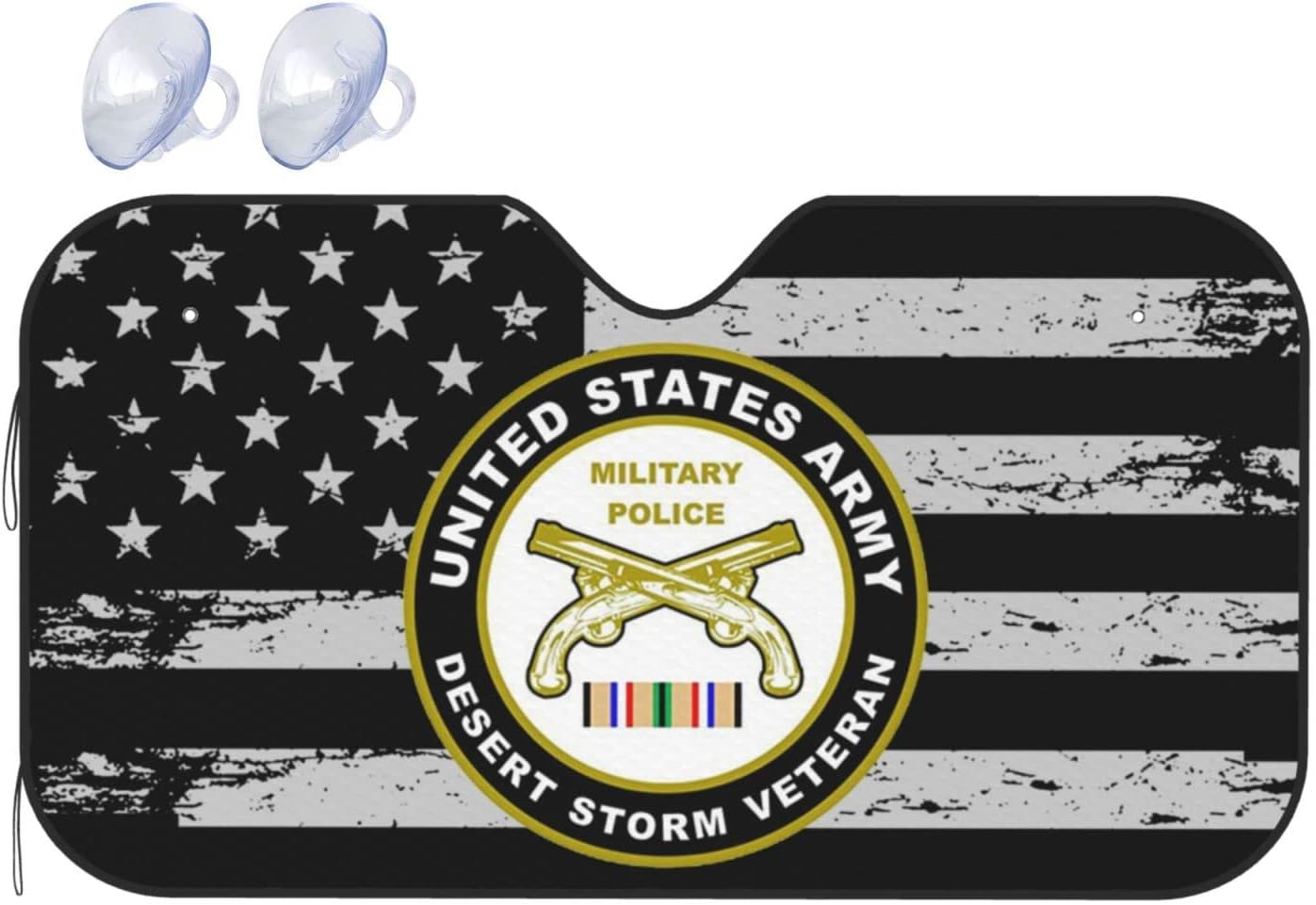 United States Veteran Military Police Veteran Foldable Car Windshield Sunshade Blocks Heat and Sun Glare Uv Rays