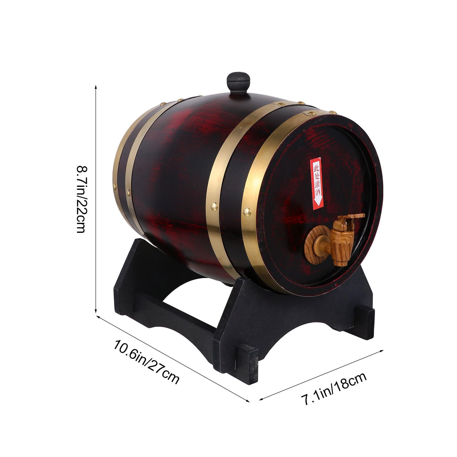 POPETPOP Barril de Vino de Madera Realista de 5 Litros Grifo