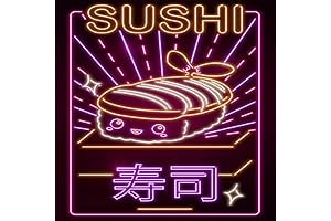 Hicus Wall Decor: Neon Retro Cat Poster Canvas Painting for Culinary Ambiance