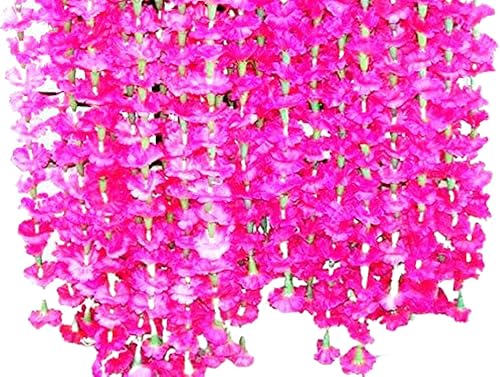 Miniatura 2 de Genx 5 guirnaldas de flores artificiales de caléndula rosada de 5 pies de largo, para uso en fiestas, celebraciones, bodas indias, eventos temáticos