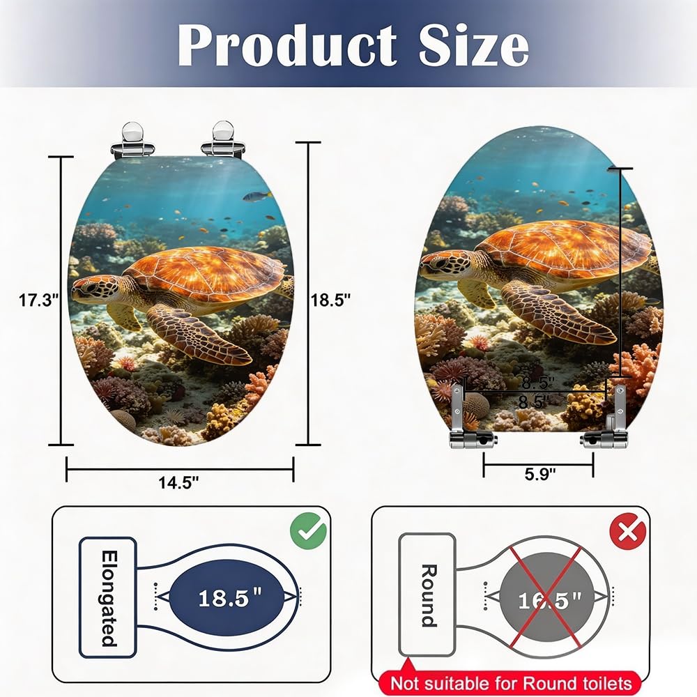 Deska sedesowa w kształcie żółwia morskiego do standardowej łazienki