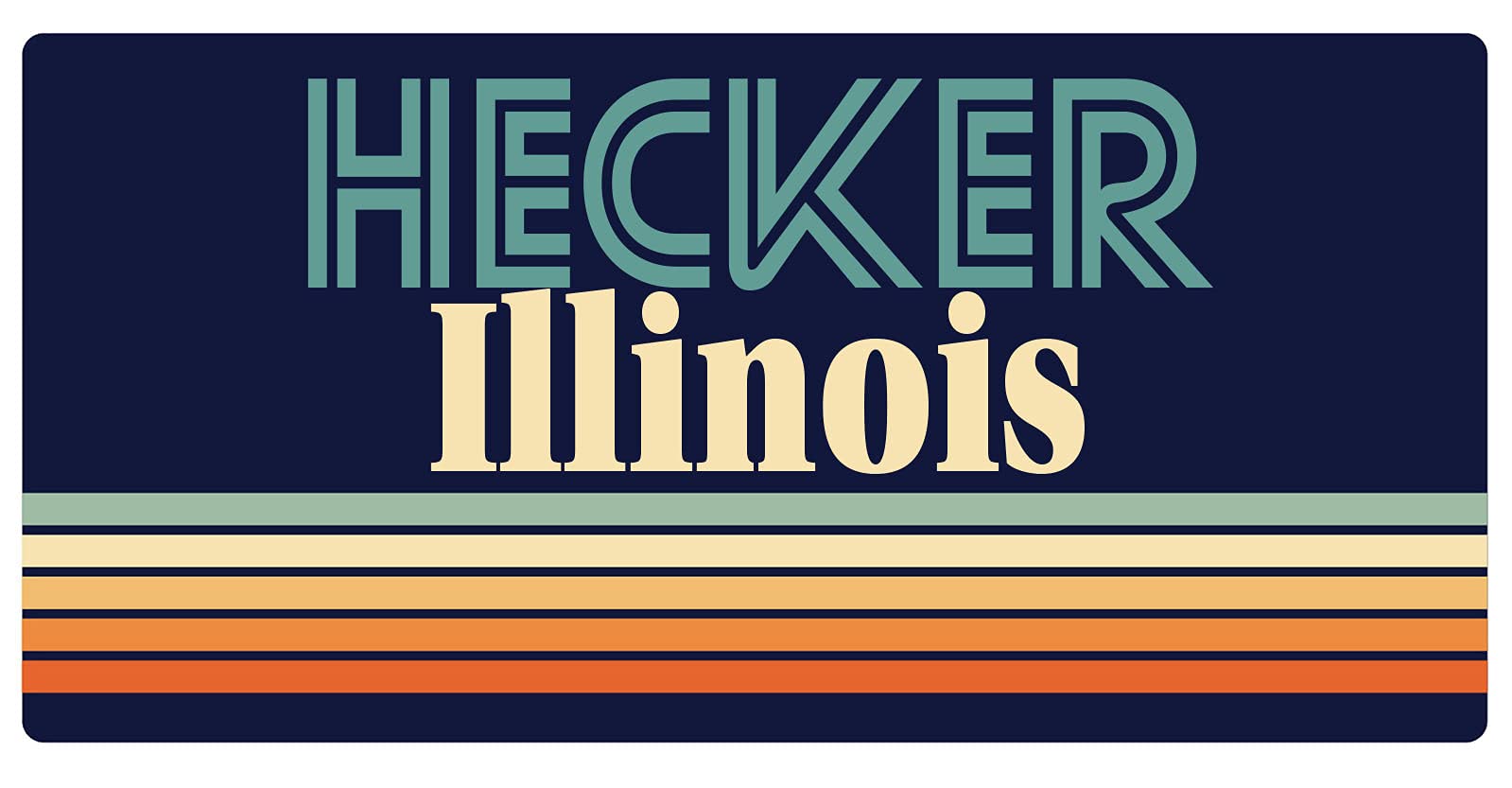 Hecker Illinois 5 x 2.5-Inch Fridge Magnet Retro Design