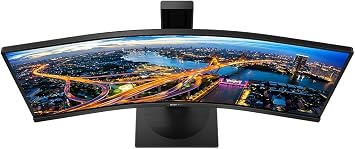 Philips 345B1C - شاشة WQHD منحنية 34 بوصة ، 100 هرتز ، 4 مللي ثانية ، VA ، مكبرات الصوت ، ضبط الارتفاع ، مستشعر الطاقة ، USB Hub (3440 × 1440 WQHD ، 300 cd / m & sup2 ؛ ، HDMI / DP/USB-B / USB 3.2)