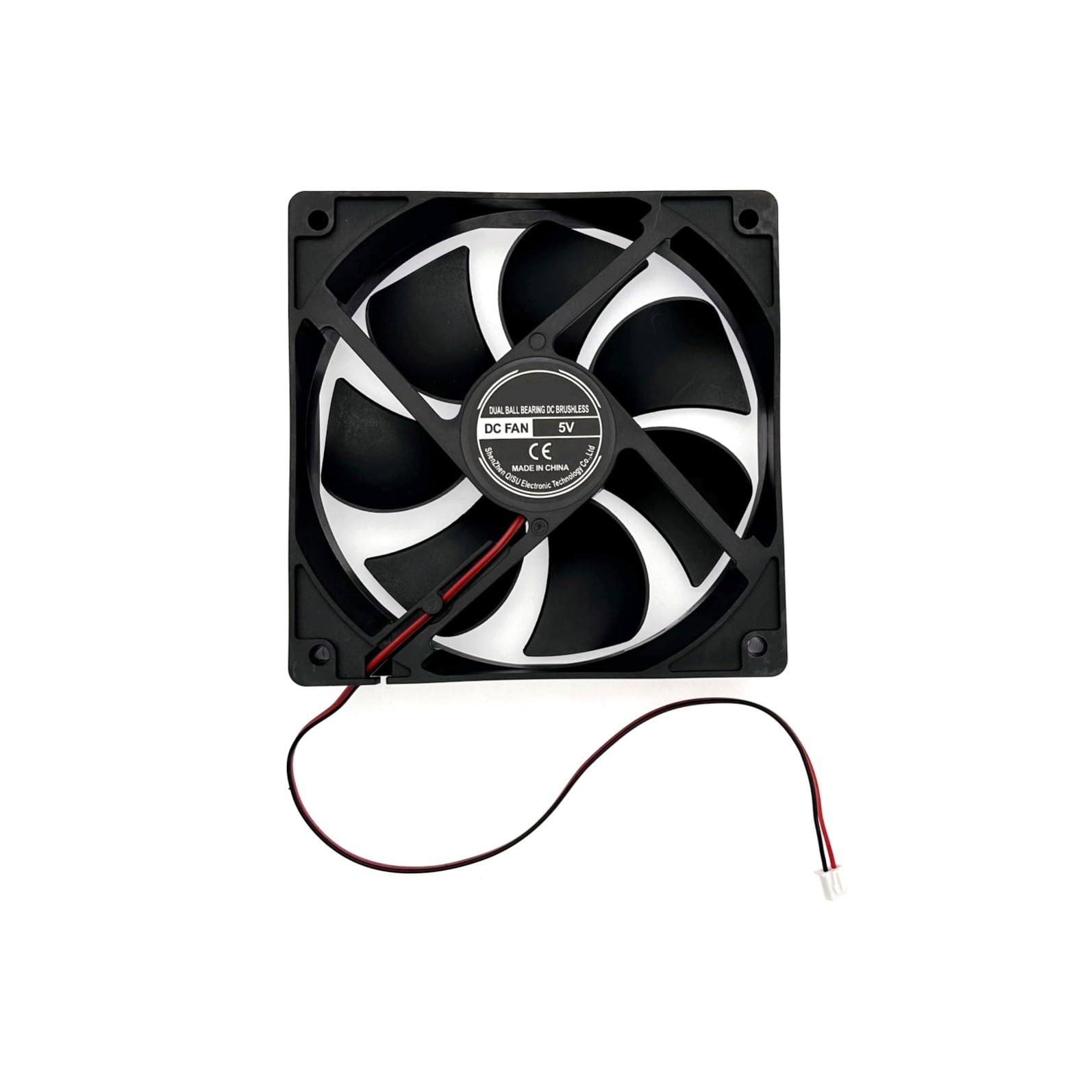 JZK 120 x 120 x 25 mm 2 polos DC 5 V Ventilador con cables 12025 pequeño ventilador silencioso 120 mm 12 cm 5 V sin escobillas Ventilador de carcasa de PC Ventilador de impresora 3D con cable y