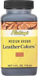 Fiebing's LeatherColors 4oz Medium Brown - Water Based penetrating & Permanent Leather dye