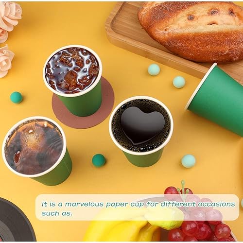 Miniatura 10 de Vasos de papel desechables de 8 onzas 50 paquetes Taza de café caliente, tazas de bebidas, taza para beber para oficinas, fiestas, hogar, viajes,