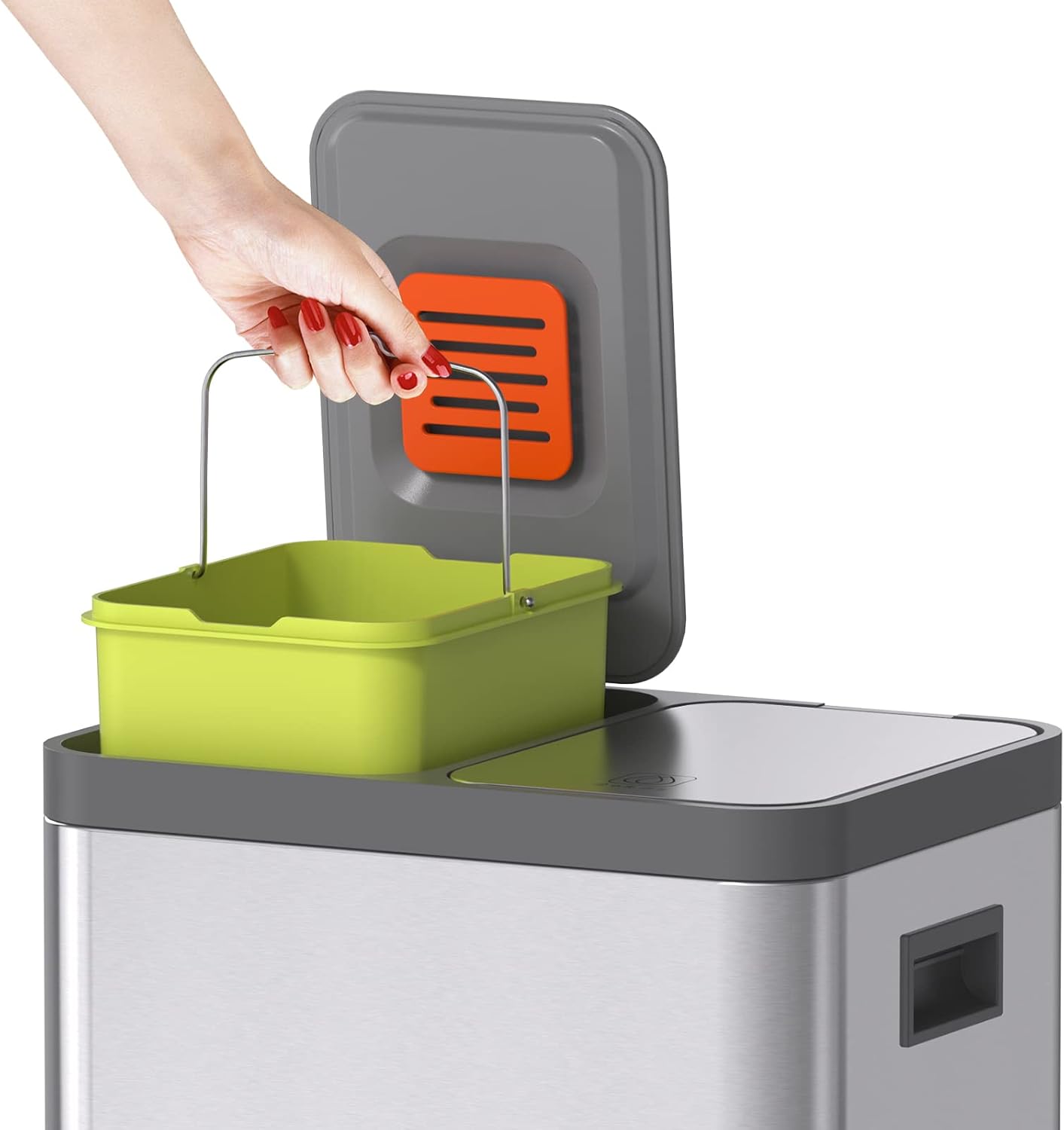 フタ付きゴミ箱 分別 2段 おしゃれ ごみ箱 ステンレス ゴミ箱 ペダル式