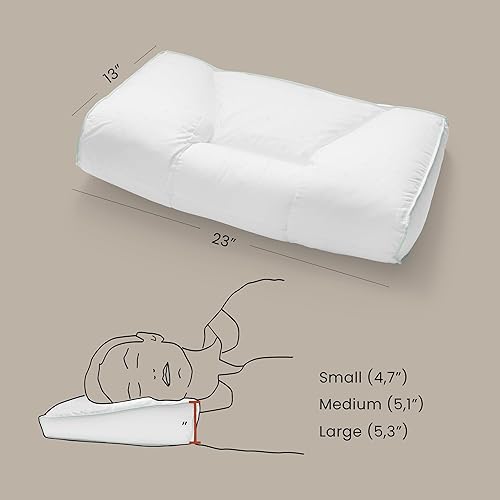 Miniatura 6 de FOSSFLAKES - Almohada ortopédica de apoyo para el cuello - Relleno exclusivo alternativo de plumón, almohada para dormir de lado, personas que